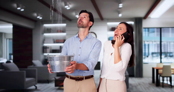 Water damage restoration process in MA
